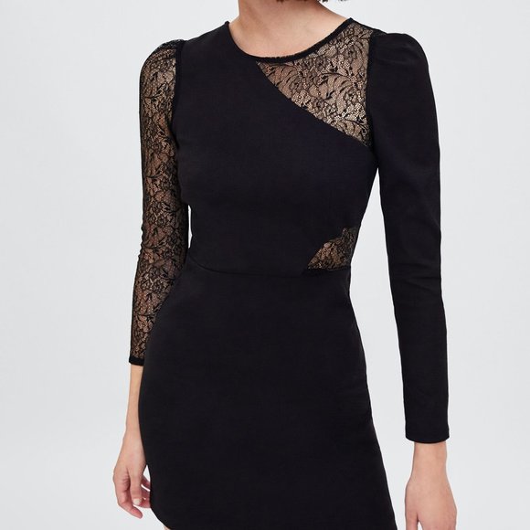 contrasting lace dress zara